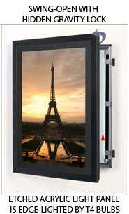 Light Box Display Frames: Slim, Wood Lightbox 361 by SwingFrame Mfg. | Poster Light Box | Advertising Lightbox