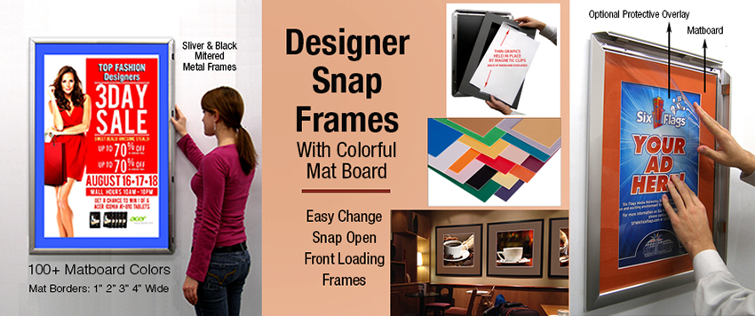 Poster Snapframes with Matboard