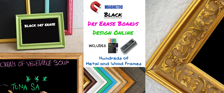 Magnetic Black Dry Erase Board