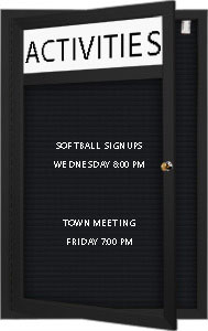 Double Sided 52H x 72W Outdoor Letter Board w/Header - Satin Frame