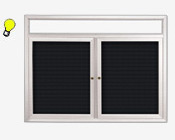 Weather Proof Outdoor Multiple Door Letterboard with Header & Interior Top Lighting
