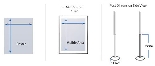 SwingFrame Mfg. Floor Sign Holder, Dual-Sided SwingStand Poster Stand