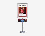 Sign Floor Stand with Header and Brochure Holder