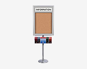 Cork Board Stand with Header and Brochure Holder