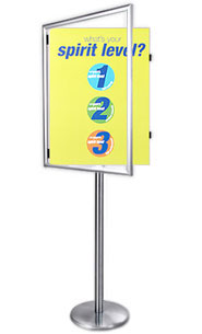 Dual-Sided, Swing-Open Attractive Metal Poster & Sign Holder Stands